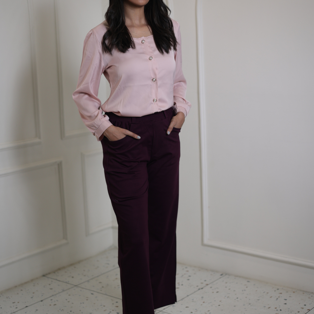 Soft Stretch Pants with Elastic Waist